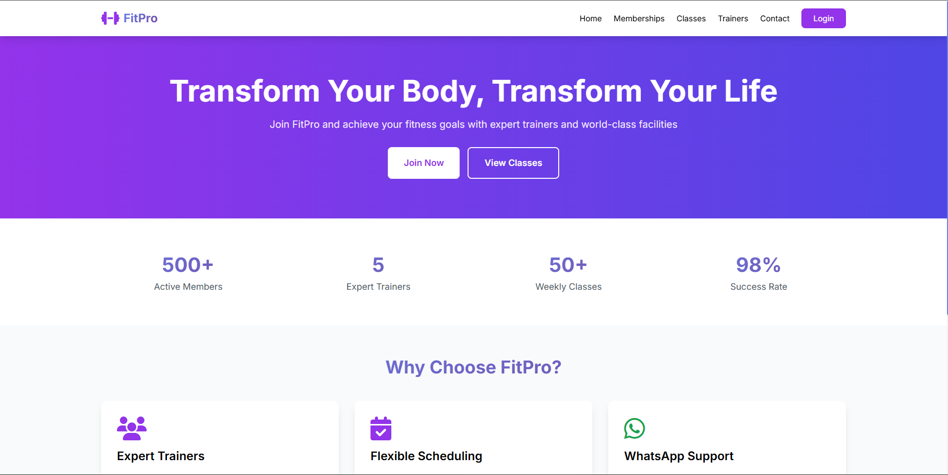 Gym Website Demo