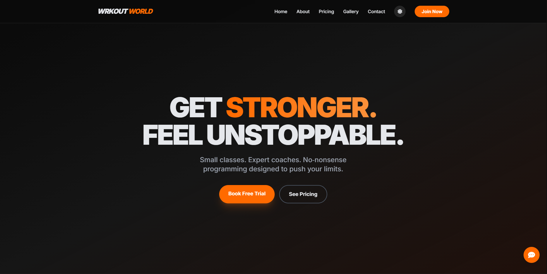 Wrkout World Landing Page